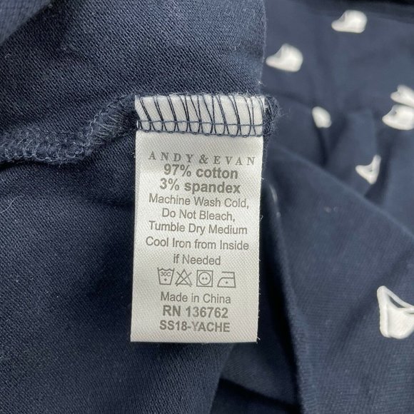 Andy and Evan navy blue sail boat polo shirt sz 5 Button Front Preppy - Picture 5 of 7